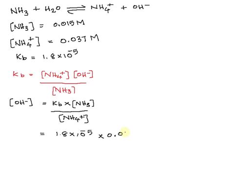 kb for nh3|Solved Find the pH of a 0.15 M solution of NH3 given that